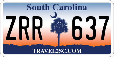 SC license plate ZRR637