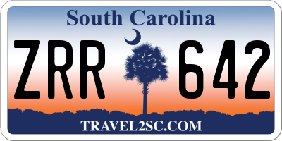 SC license plate ZRR642