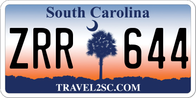 SC license plate ZRR644