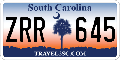 SC license plate ZRR645