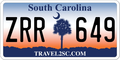 SC license plate ZRR649