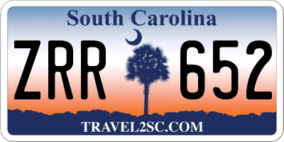 SC license plate ZRR652