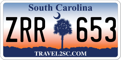 SC license plate ZRR653