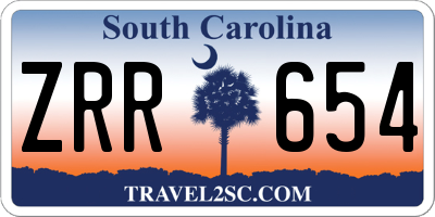 SC license plate ZRR654