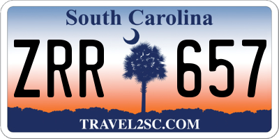 SC license plate ZRR657