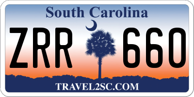 SC license plate ZRR660