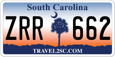 SC license plate ZRR662