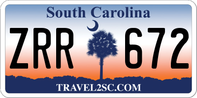SC license plate ZRR672