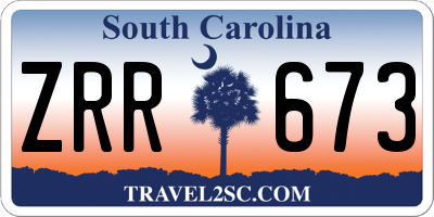 SC license plate ZRR673
