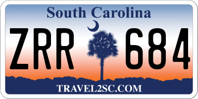 SC license plate ZRR684