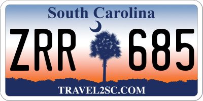 SC license plate ZRR685
