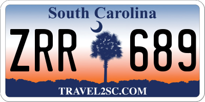 SC license plate ZRR689