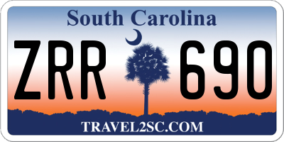SC license plate ZRR690
