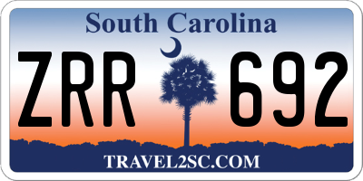 SC license plate ZRR692