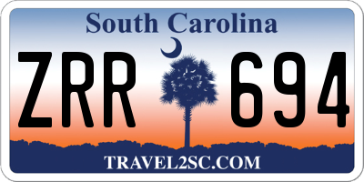 SC license plate ZRR694