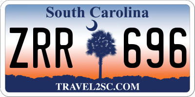 SC license plate ZRR696