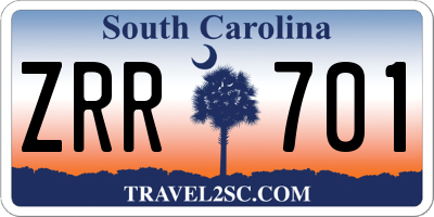 SC license plate ZRR701