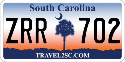SC license plate ZRR702