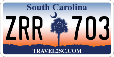 SC license plate ZRR703