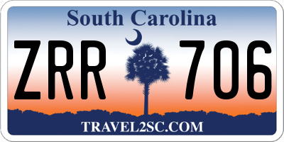 SC license plate ZRR706