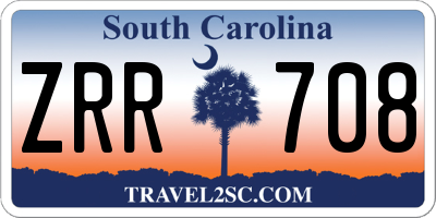 SC license plate ZRR708