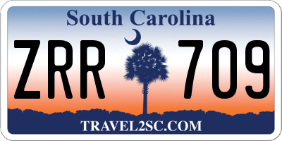 SC license plate ZRR709