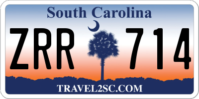 SC license plate ZRR714