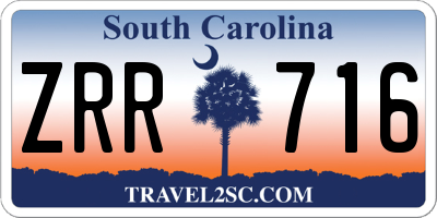 SC license plate ZRR716
