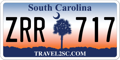 SC license plate ZRR717