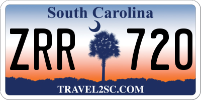 SC license plate ZRR720