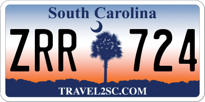 SC license plate ZRR724