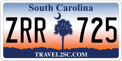 SC license plate ZRR725