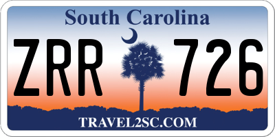 SC license plate ZRR726