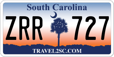 SC license plate ZRR727