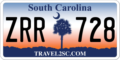 SC license plate ZRR728