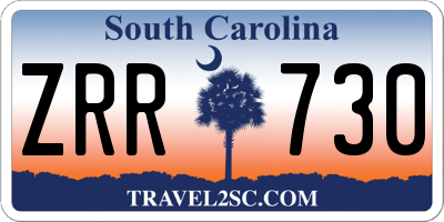 SC license plate ZRR730