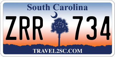 SC license plate ZRR734