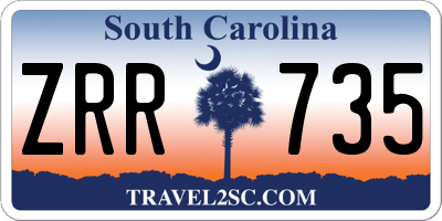 SC license plate ZRR735