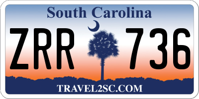 SC license plate ZRR736