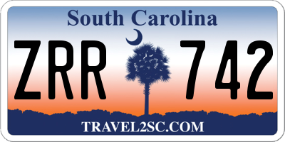 SC license plate ZRR742