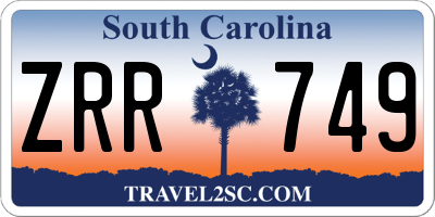 SC license plate ZRR749