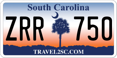 SC license plate ZRR750