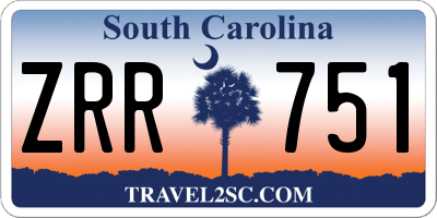SC license plate ZRR751