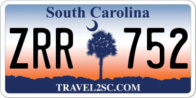 SC license plate ZRR752
