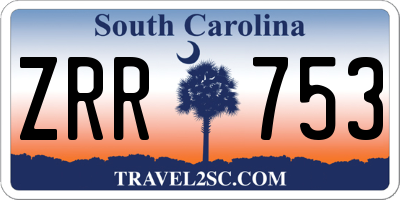 SC license plate ZRR753