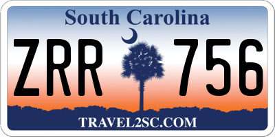 SC license plate ZRR756