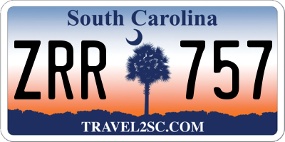 SC license plate ZRR757
