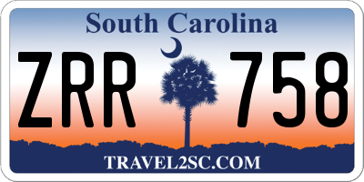 SC license plate ZRR758