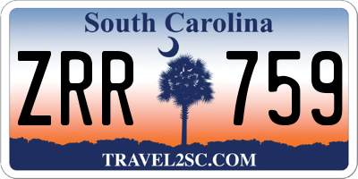 SC license plate ZRR759