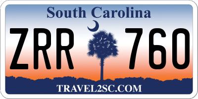 SC license plate ZRR760